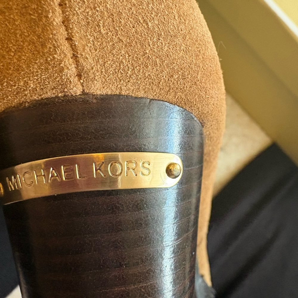 Michael Kors Tan Suede Knee High Boots - Picture 3 of 7